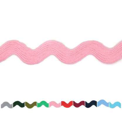 Cotton RIC Rac Trim - 3/4 Inch - 27 Yards - Wave Bending Fringe Trim Cotton Lace Ribbon RIC Rac Trim for Sewing Clothes Gift Wrapping Home Party Decoration CTR0214, Mink