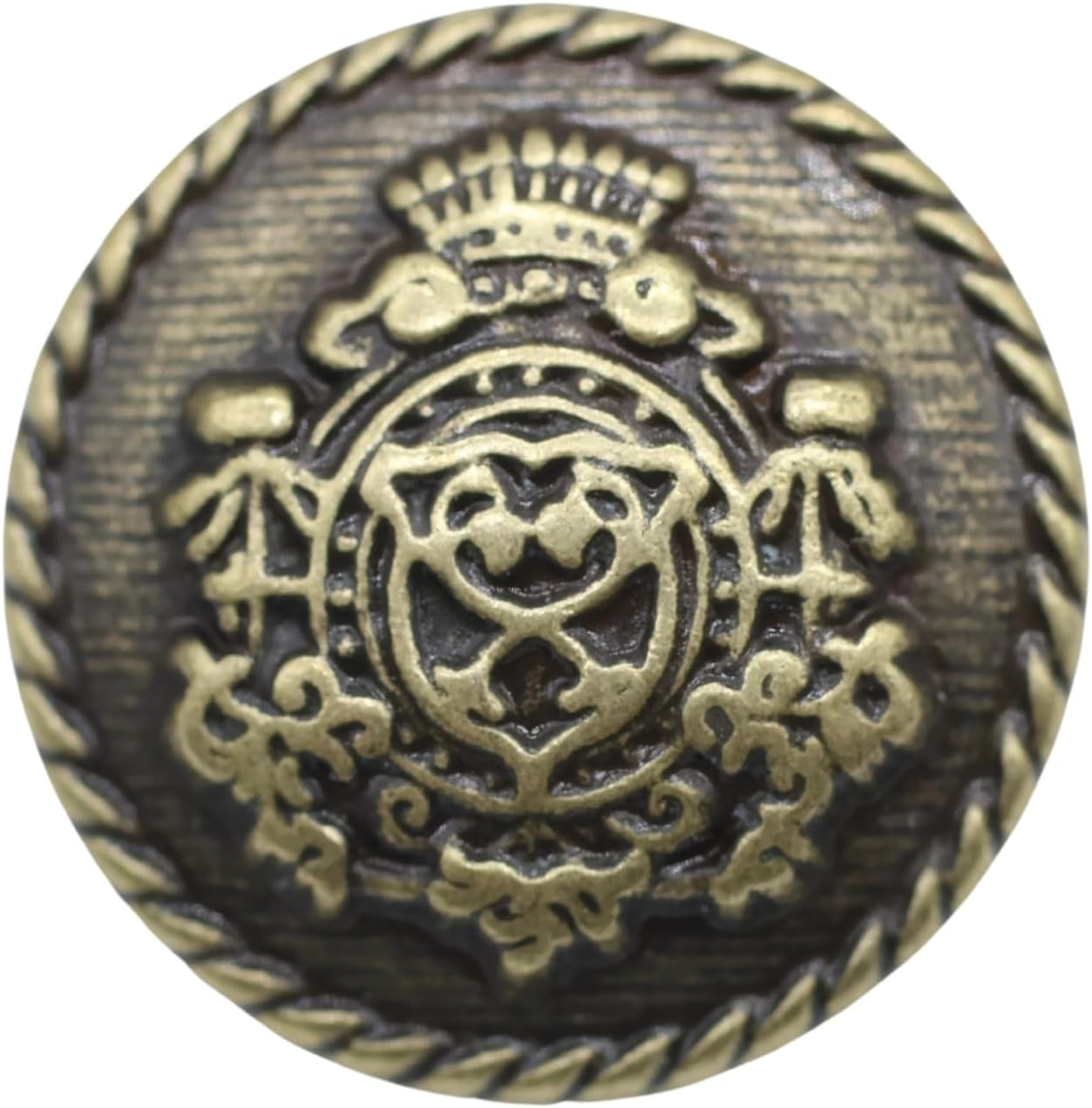 Crown Bronze Metal Shank Buttons - 12 Pcs - 3 Size Options - Luxury Royal Metal Shank Buttons for Men Women Blazer Coat Uniform Shirt Suit and Jacket Sewing Craft DIY N15003