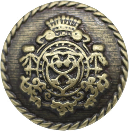 Crown Bronze Metal Shank Buttons - 12 Pcs - 3 Size Options - Luxury Royal Metal Shank Buttons for Men Women Blazer Coat Uniform Shirt Suit and Jacket Sewing Craft DIY N15003