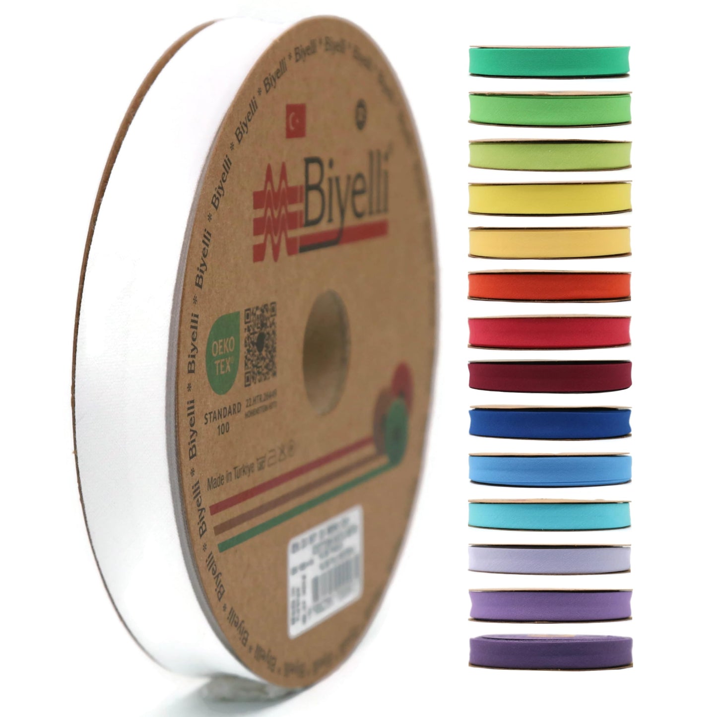 Cotton Fold Bias Binding Tape - 3/4 Inches (20mm) Wide - 27 Yards - 65+ Colors - Single Fold Cotton Fold Bias Binding Tape for Sewing Clothing DIY (03. Natural) D03