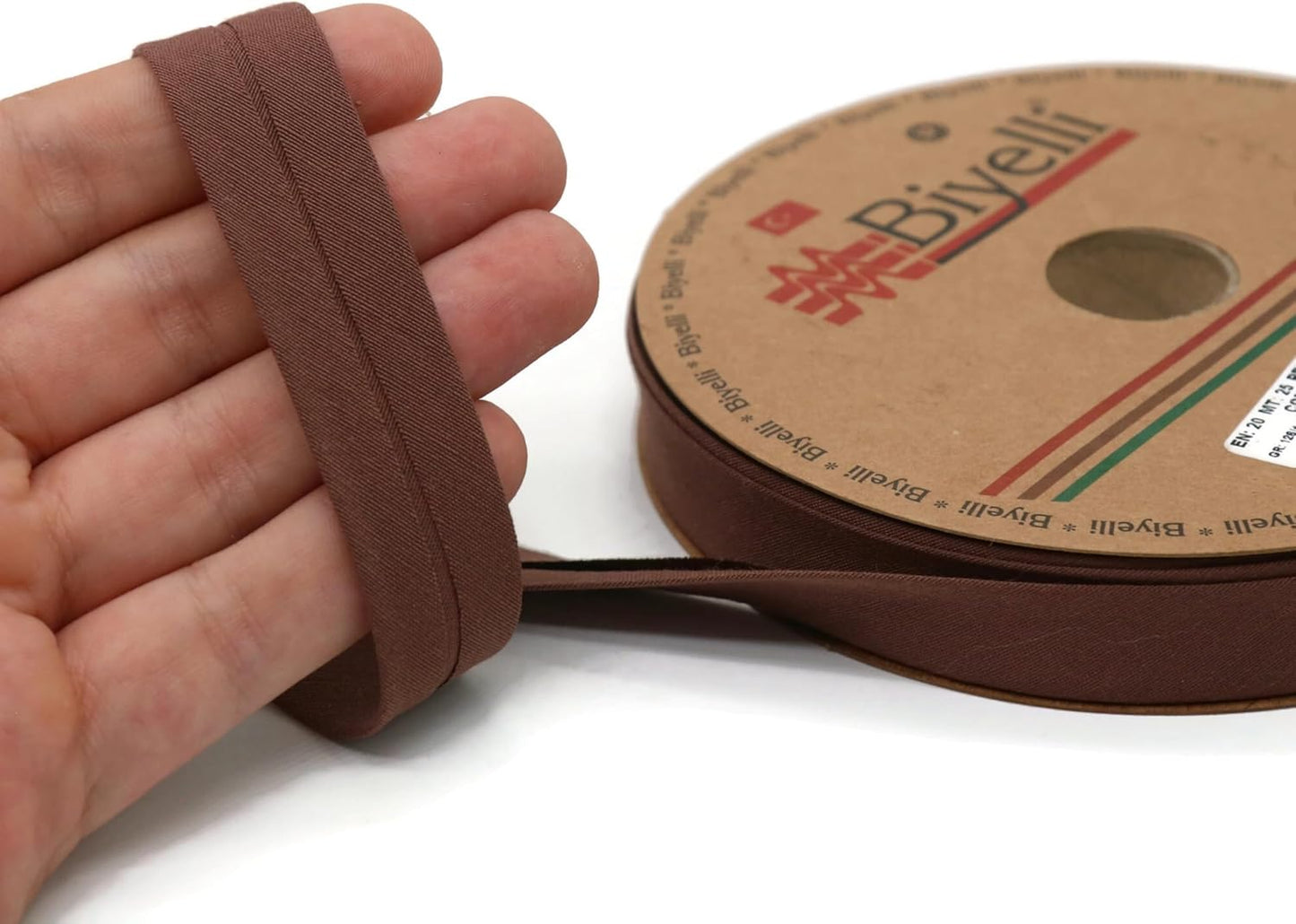 Cotton Fold Bias Tape - 3/4 Inches (20mm) Wide - 27 Yards - 65+ Colors - Single Fold Cotton Fold Bias Binding Tape for Sewing Clothing DIY (38. Coffee) D38