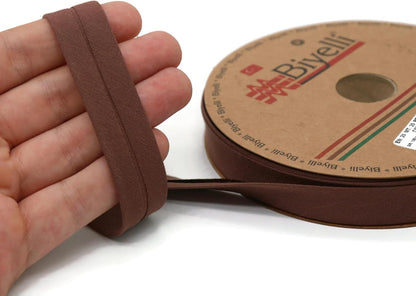 Cotton Fold Bias Tape - 3/4 Inches (20mm) Wide - 27 Yards - 65+ Colors - Single Fold Cotton Fold Bias Binding Tape for Sewing Clothing DIY (38. Coffee) D38