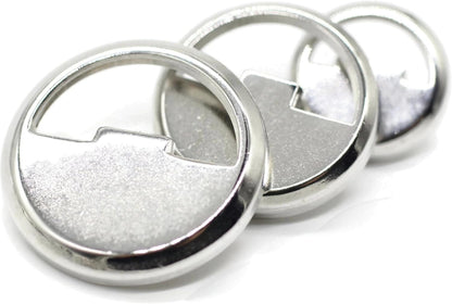 Silver Metal Shank Buttons - 12 Pcs - 3 Size Options - Luxury Flat Round Metal Shank Buttons for Men Women Blazer Coat Uniform Shirt Suit and Jacket Sewing Craft DIY N7001