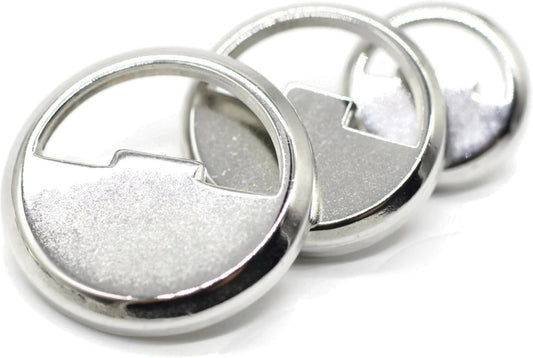 Silver Metal Shank Buttons - 12 Pcs - 3 Size Options - Luxury Flat Round Metal Shank Buttons for Men Women Blazer Coat Uniform Shirt Suit and Jacket Sewing Craft DIY N7001