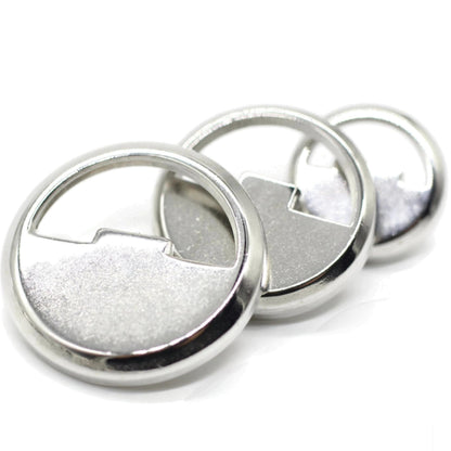 Silver Metal Shank Buttons - 12 Pcs - 3 Size Options - Luxury Flat Round Metal Shank Buttons for Men Women Blazer Coat Uniform Shirt Suit and Jacket Sewing Craft DIY N7001