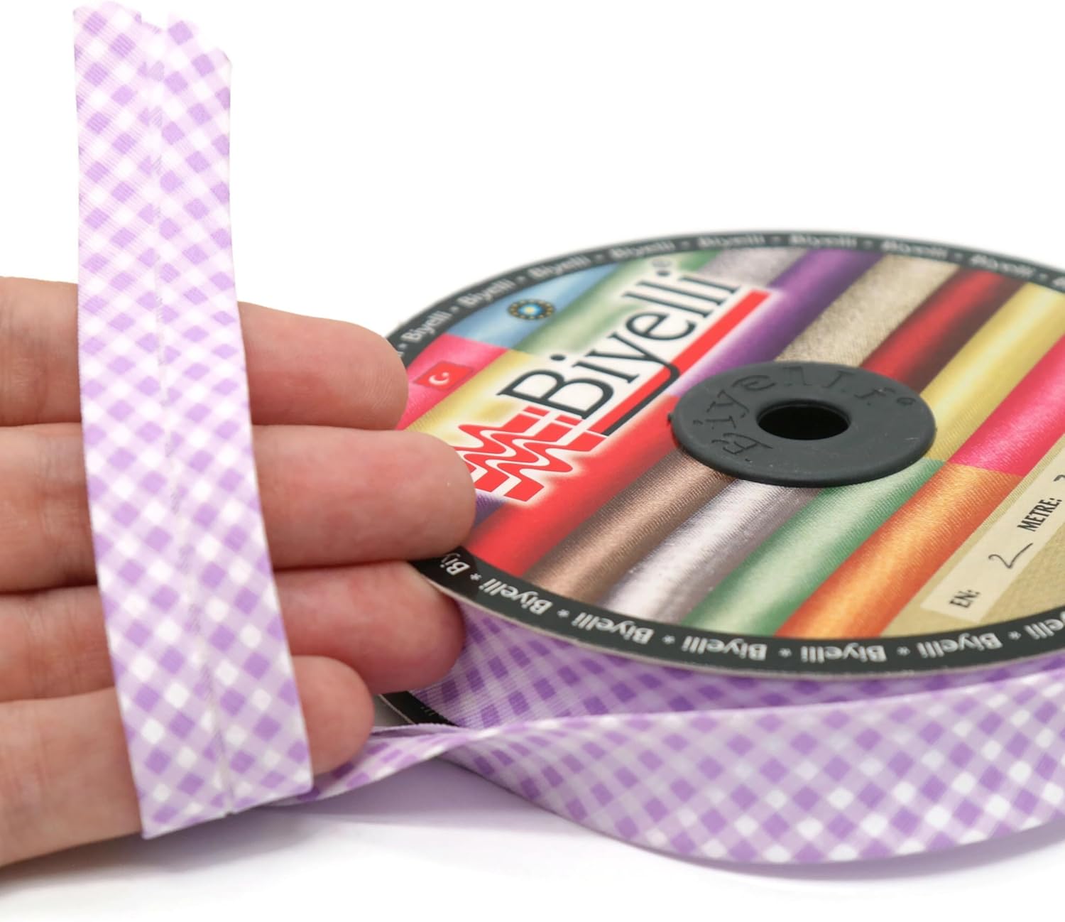 Cotton Fold Bias Binding Tape - 3/4 Inches (20mm) Wide - 27 Yards - Plaid Single Fold Cotton Fold Bias Binding Tape for Sewing Clothing DIY Purple E7