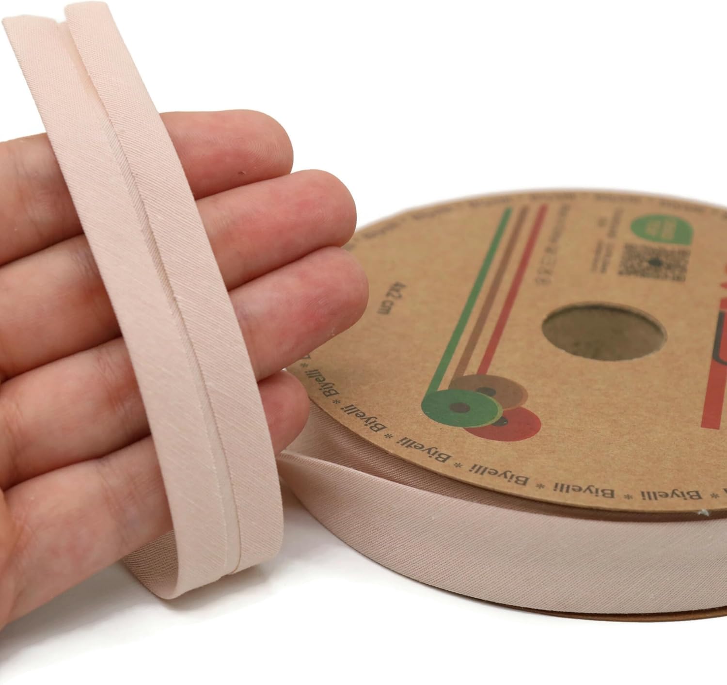 Cotton Fold Bias Tape - 3/4 Inches (20mm) Wide - 27 Yards - 65+ Colors - Single Fold Cotton Fold Bias Binding Tape for Sewing Clothing DIY (30. Tan) D30