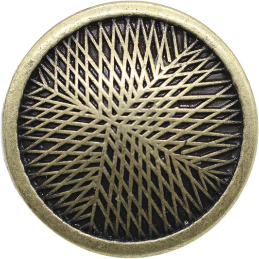 Bronze Metal Shank Buttons - 12 Pcs - 3 Size Options - Luxury Stripeds Round Metal Shank Buttons for Men Women Blazer Coat Uniform Shirt Suit and Jacket Sewing Craft DIY N18203