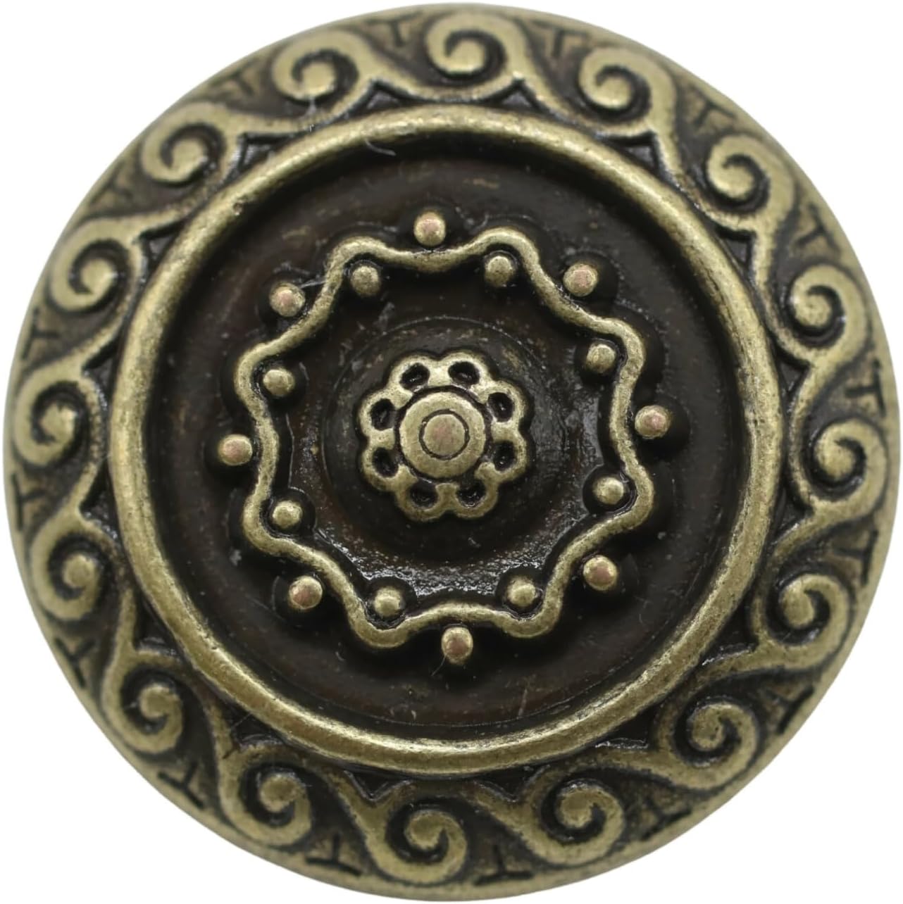 Bronze Metal Shank Buttons - 12 Pcs - 2 Size Options - Luxury Floral Round Wave Metal Shank Buttons Bronze for Men Women Blazer Coat Uniform Shirt Suit and Jacket Sewing Craft DIY N18402