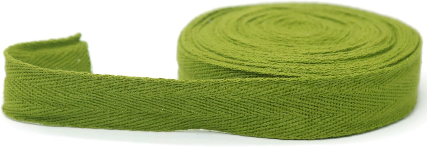 Cotton Twill Tape 1" & 1.5'' & 2" - 10 Yards - 50+ Colors -%100 Natural Cotton 1 Inch 1.5 Inch 2 Inch Herringbone Bias Binding Cotton Twill Tape Trim for Sewing Wrapping Craft DIY (Pine Green) 10312