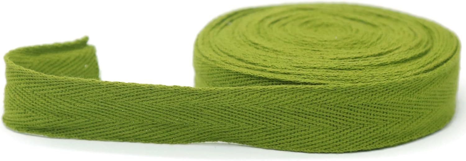 Cotton Twill Tape 1" & 1.5'' & 2" - 10 Yards - 50+ Colors -%100 Natural Cotton 1 Inch 1.5 Inch 2 Inch Herringbone Bias Binding Cotton Twill Tape Trim for Sewing Wrapping Craft DIY (Pine Green) 10312