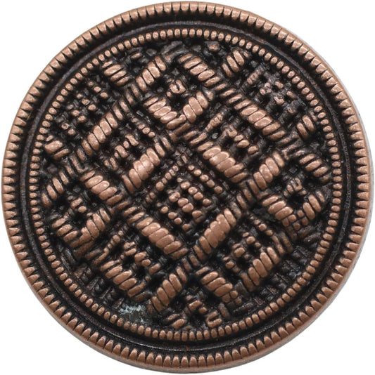 Antique Copper Metal Shank Buttons - 12 Pcs - 3 Size Options - Weave Round Metal Shank Buttons Vintage for Men Women Blazer Coat Uniform Shirt Suit and Jacket Sewing Craft DIY N21803