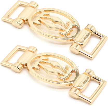 Metal Shoe Buckle - 2.36 Inch (60mm) - 2 Pcs - Gold Metal Shoe Buckle Shoelace Clips Metal Hinged Equestrian Buckles For Craft & Sewing Project BG1902