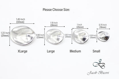 Silver Metal Shank Buttons - 12 Pcs - 4 Size Options - Luxury Wrinkle Round Wave Metal Shank Buttons for Men Women Blazer Coat Uniform Shirt Suit and Jacket Sewing Craft DIY G2242…