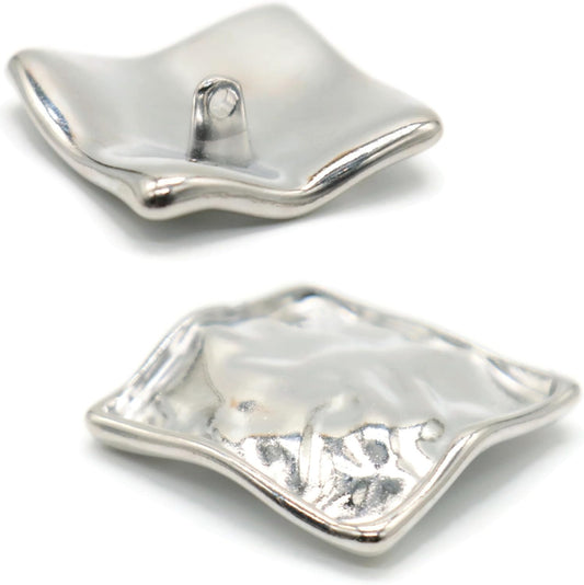 12 Pcs Silver Square Metal Shank Buttons for Sewing and DIY Crafts – Vintage Style Decorative Buttons for Coats, Jackets, and Accessories E14XL