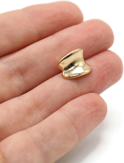 12 Pcs Gold Metal Shank Buttons for Blazer Coat Jacket - Luxury Curved Design Decorative Sewing Buttons, Durable Polished Gold Finish E11S