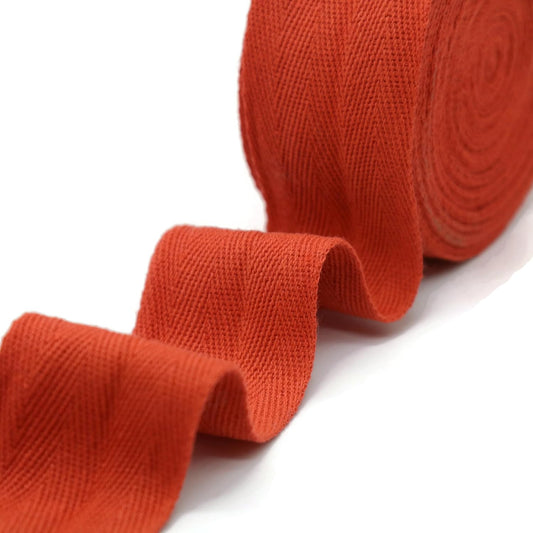 2" & 1.5" & 1.18' & 1" Cotton Herringbone Bias Binding Tape - 10 Yards - Apple Red - 100% Natural Cotton - Sewing, Wrapping, Craft, DIY