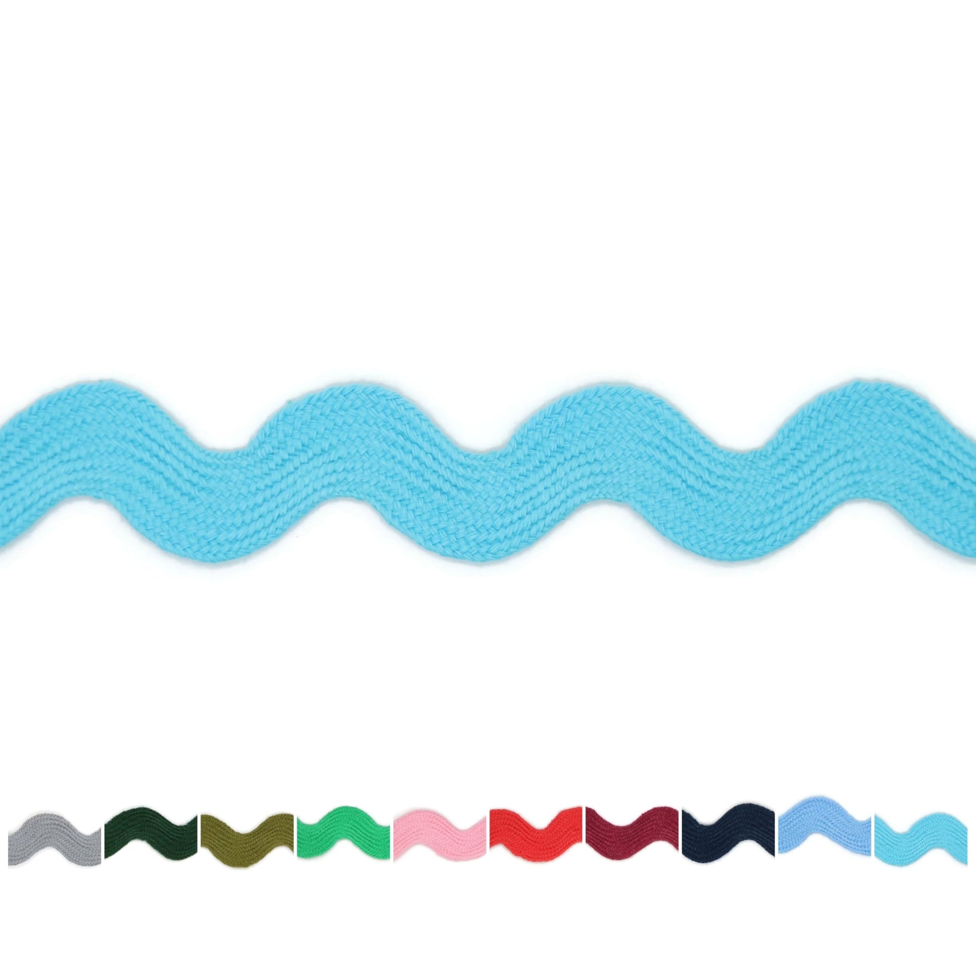 Cotton RIC Rac Trim - 3/4 Inch - 27 Yards - Wave Bending Fringe Trim Cotton Lace Ribbon RIC Rac Trim for Sewing Clothes Gift Wrapping Home Party Decoration CTR0206