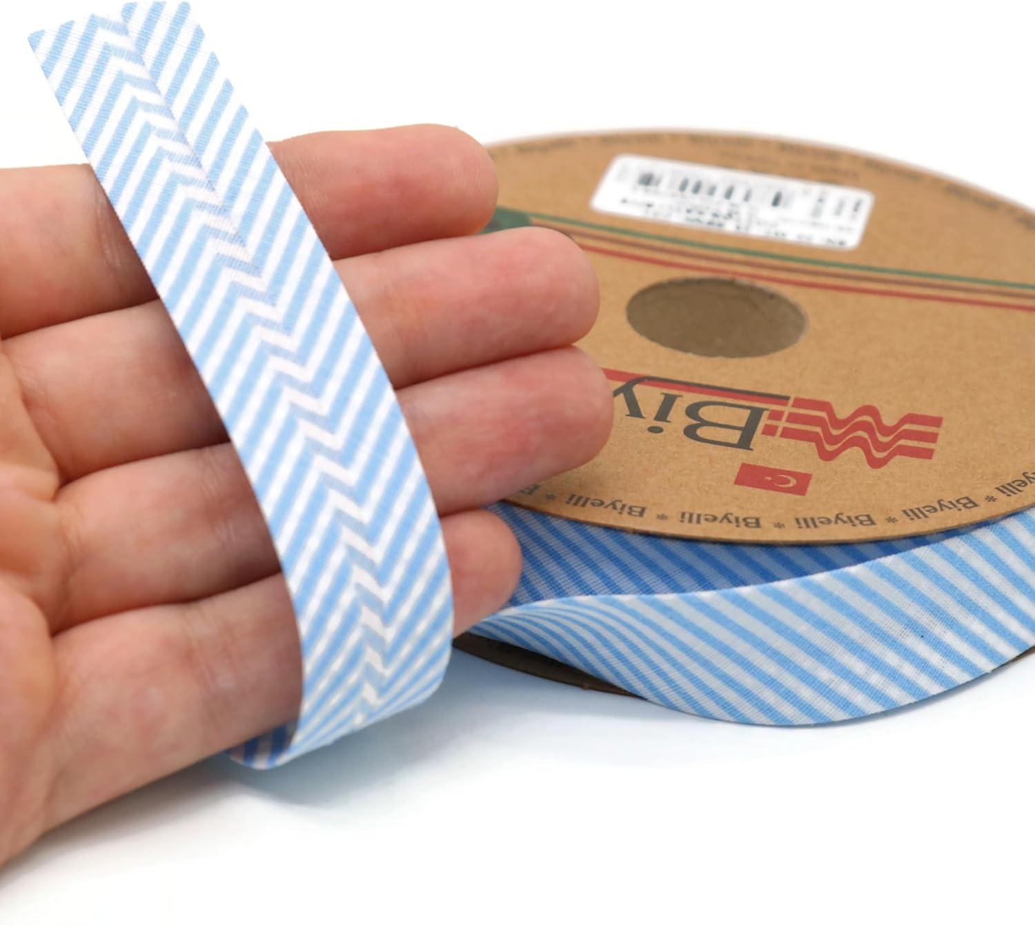 Cotton Fold Bias Binding Tape - 3/4 Inches (20mm) Wide - 27 Yards - Plaid Single Fold Cotton Fold Bias Binding Tape for Sewing Clothing DIY Blue C1