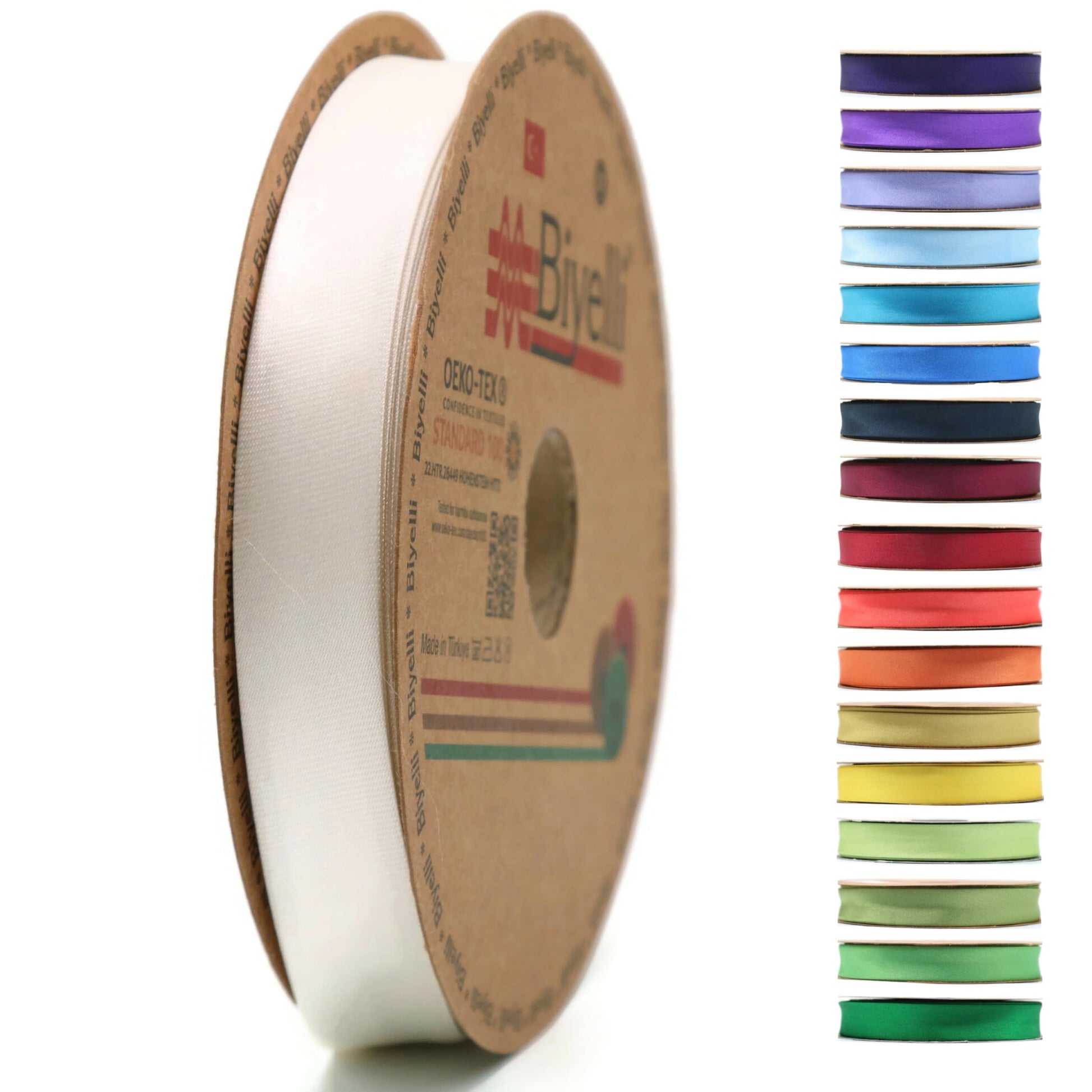 Fold Satin Bias Tape - 99+ Colors - 3/4 Inches Wide - 27 Yards - Fold Satin Binding Bias Ribbon Fabric Piping Bias Binding Tape for Sewing Clothing DIY (23. Coffee) BYS23