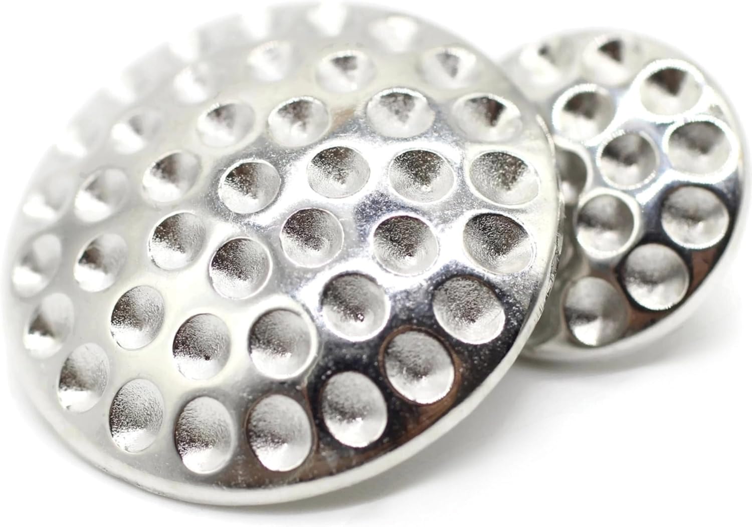 Flat Silver Metal Shank Buttons - 12 Pcs - 2 Size Options - Stone Nest Flat Round Wave Metal Shank Buttons for Men Women Blazer Coat Uniform Shirt Suit and Jacket Sewing Craft DIY N9101