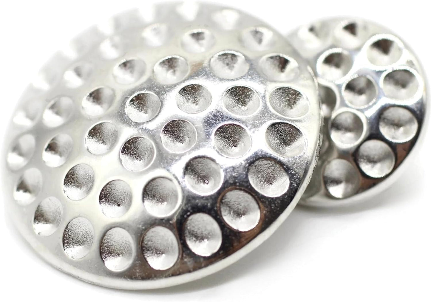 Flat Silver Metal Shank Buttons - 12 Pcs - 2 Size Options - Stone Nest Flat Round Wave Metal Shank Buttons for Men Women Blazer Coat Uniform Shirt Suit and Jacket Sewing Craft DIY N9101