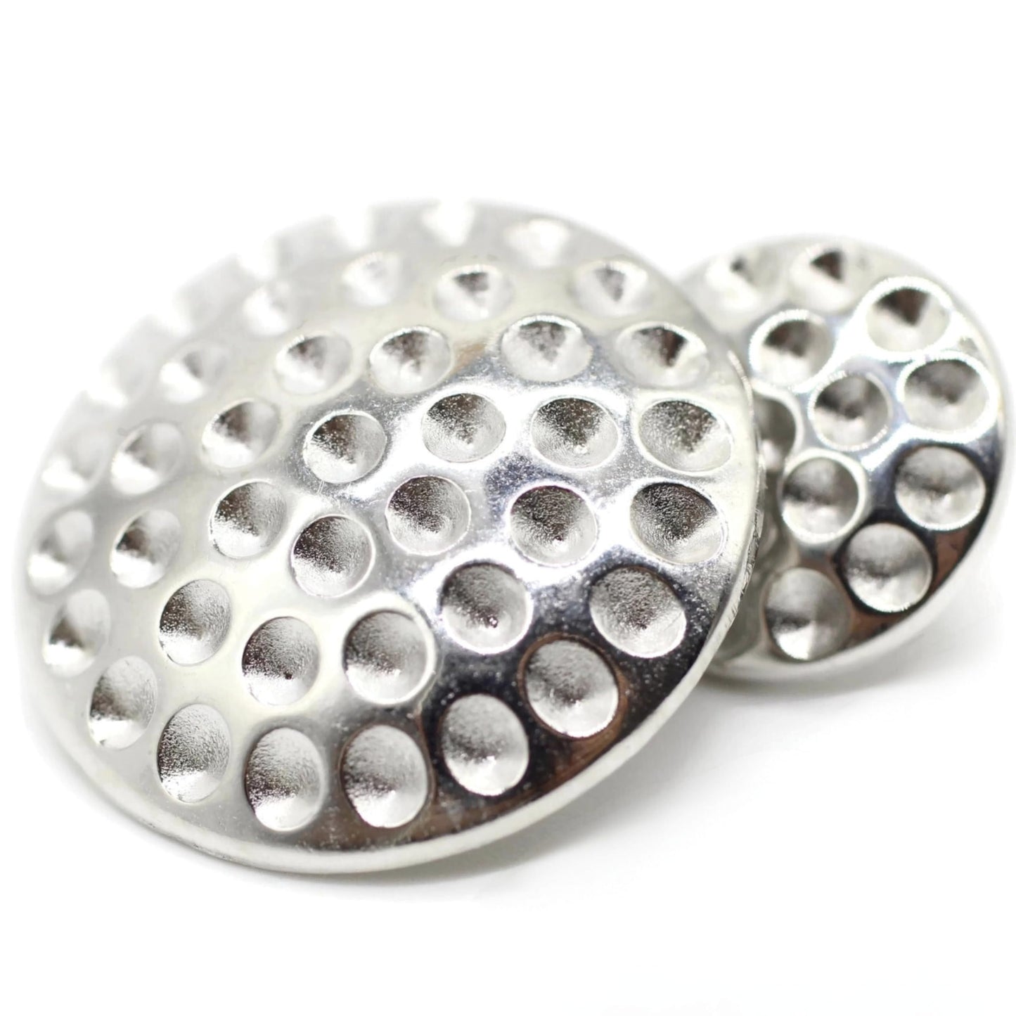 Flat Silver Metal Shank Buttons - 12 Pcs - 2 Size Options - Stone Nest Flat Round Wave Metal Shank Buttons for Men Women Blazer Coat Uniform Shirt Suit and Jacket Sewing Craft DIY N9101