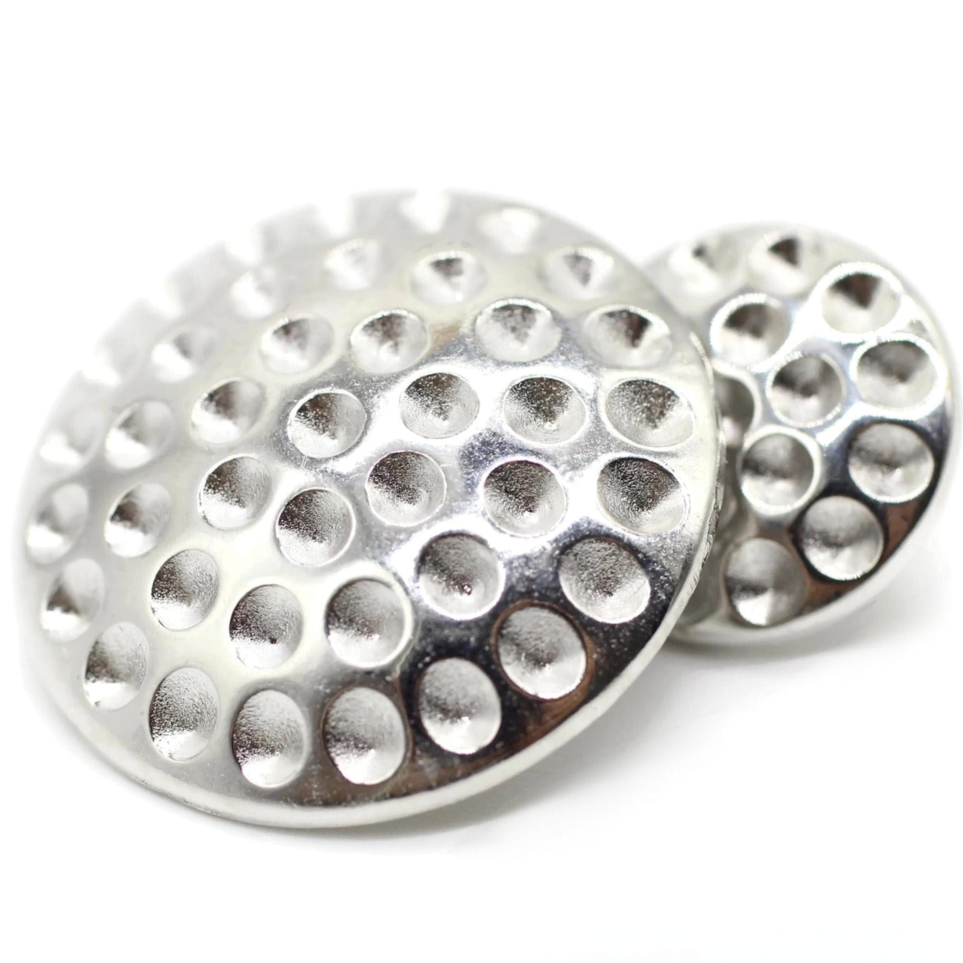 Flat Silver Metal Shank Buttons - 12 Pcs - 2 Size Options - Stone Nest Flat Round Wave Metal Shank Buttons for Men Women Blazer Coat Uniform Shirt Suit and Jacket Sewing Craft DIY N9101