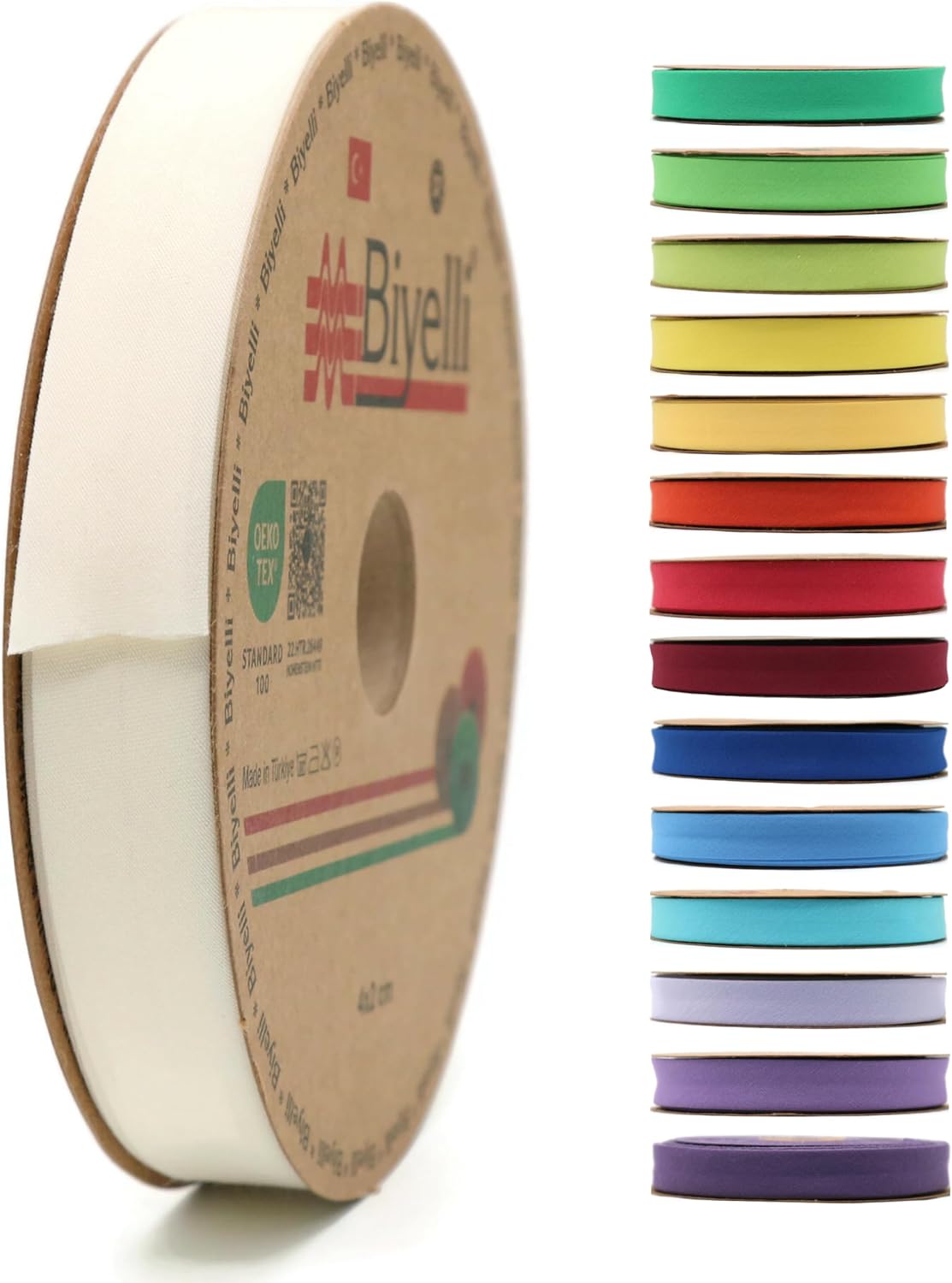 Cotton Fold Bias Binding Tape - 3/4 Inches (20mm) Wide - 27 Yards - 65+ Colors - Single Fold Cotton Fold Bias Binding Tape for Sewing Clothing DIY (03. Natural) D03