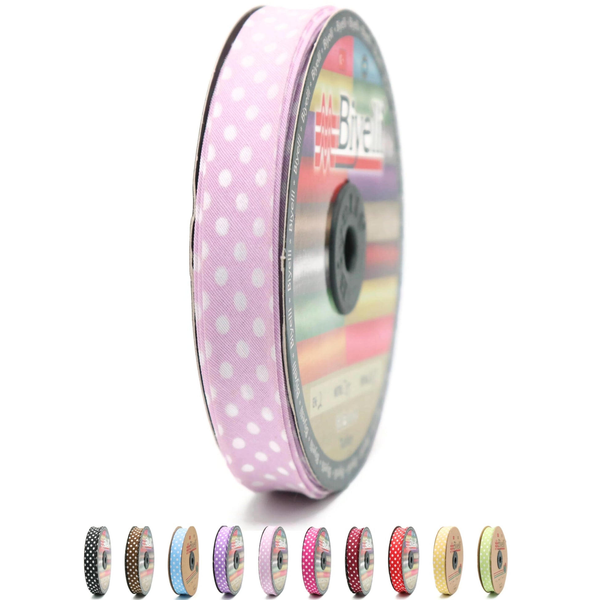 Cotton Fold Bias Binding Tape - 3/4 Inches (20mm) Wide - 27 Yards - Polka Dots Single Fold Cotton Fold Bias Binding Tape for Sewing Clothing DIY Coral Pink A16