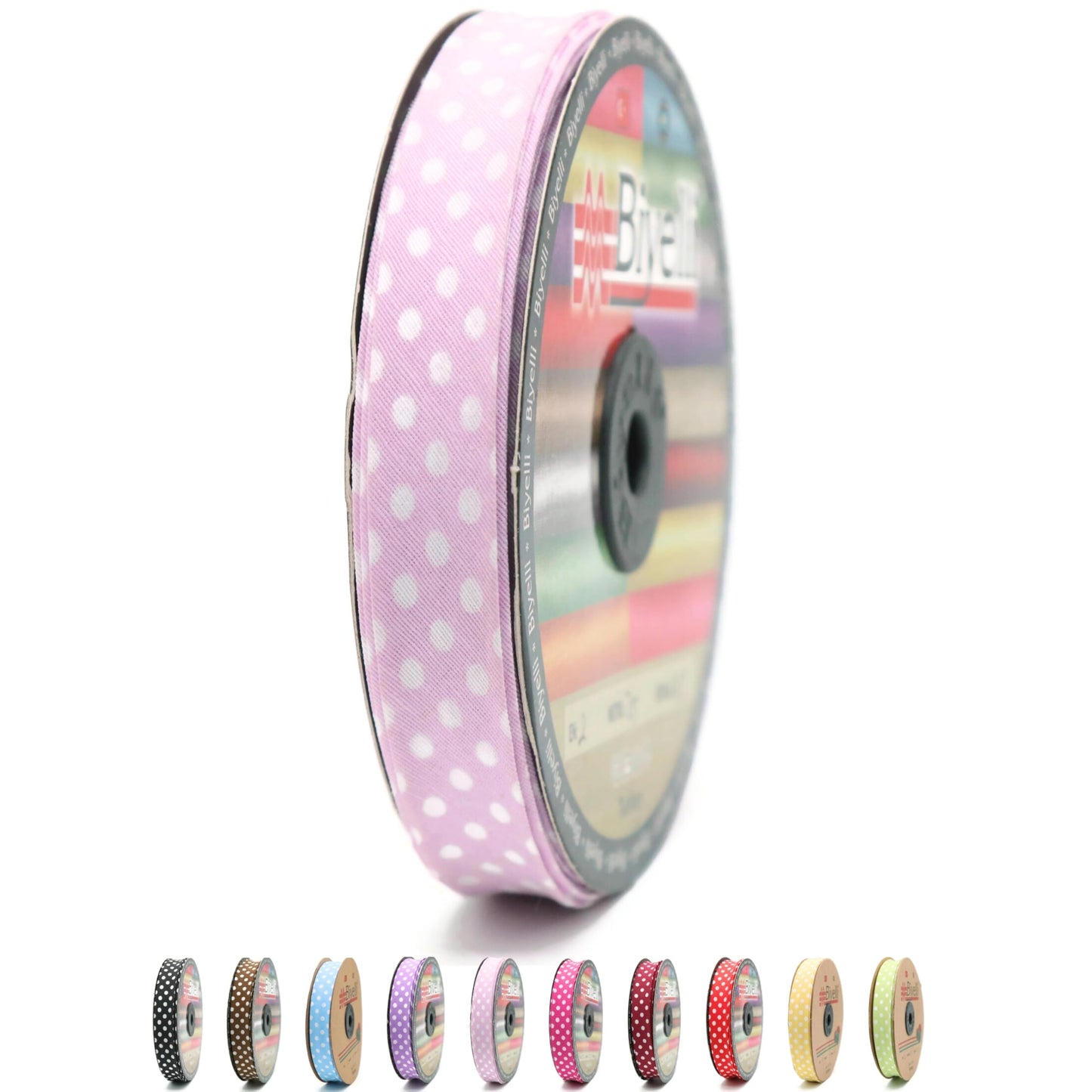 Cotton Fold Bias Binding Tape - 3/4 Inches (20mm) Wide - 27 Yards - Polka Dots Single Fold Cotton Fold Bias Binding Tape for Sewing Clothing DIY Fuchsia A21