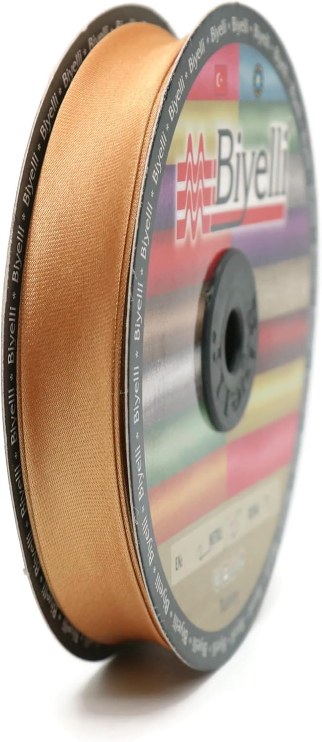 Fold Satin Bias Tape - 99+ Colors - 3/4 Inches Wide - 27 Yards - Fold Satin Binding Bias Ribbon Fabric Piping Bias Binding Tape for Sewing Clothing DIY (96. Blush Tan) BYS96
