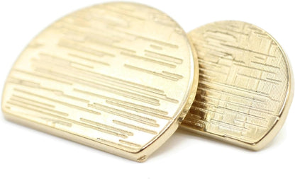Gold Metal Shank Buttons - 12 Pcs - 2 Size Options - Luxury Striped Round Metal Shank Buttons for Men Women Blazer Coat Uniform Shirt Suit and Jacket Sewing Craft DIY N0502