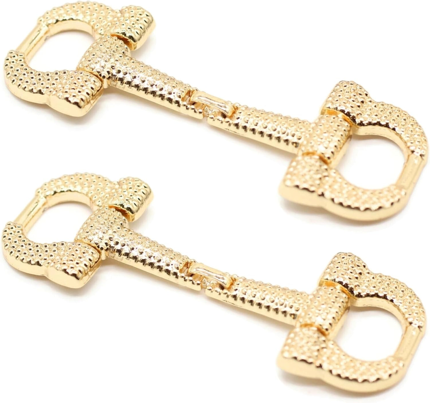 Metal Shoe Buckle - 2.75 Inch (70mm) - 2 Pcs - Gold Metal Shoe Buckle Shoelace Clips Metal Hinged Equestrian Buckles For Craft & Sewing Project BG0202