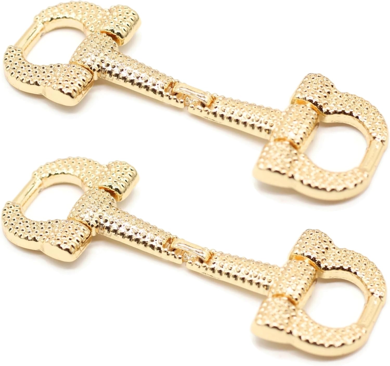Metal Shoe Buckle - 2.75 Inch (70mm) - 2 Pcs - Gold Metal Shoe Buckle Shoelace Clips Metal Hinged Equestrian Buckles For Craft & Sewing Project BG0202