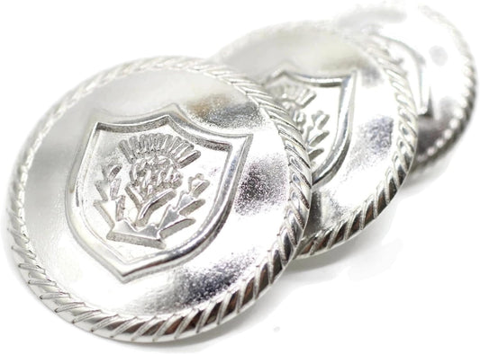 Silver Metal Shank Buttons - 12 Pcs - 3 Size Options - Floral Round Metal Shank Buttons for Men Women Blazer Coat Uniform Shirt Suit and Jacket Sewing Craft DIY N7801