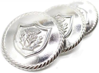 Silver Metal Shank Buttons - 12 Pcs - 3 Size Options - Floral Round Metal Shank Buttons for Men Women Blazer Coat Uniform Shirt Suit and Jacket Sewing Craft DIY N7801