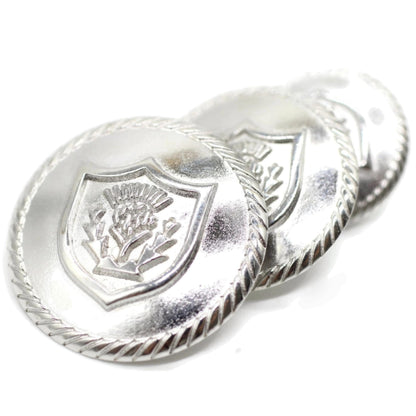 Silver Metal Shank Buttons - 12 Pcs - 3 Size Options - Floral Round Metal Shank Buttons for Men Women Blazer Coat Uniform Shirt Suit and Jacket Sewing Craft DIY N7801