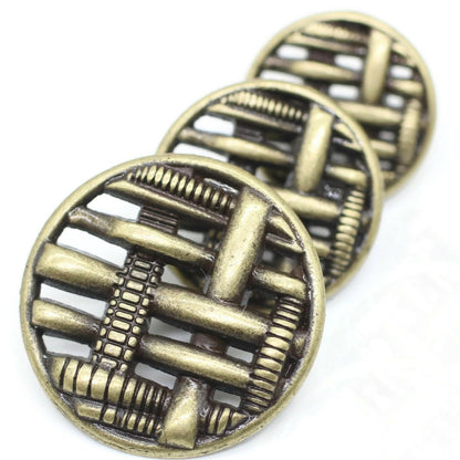 Bronze Metal Shank Buttons - 12 Pcs - 3 Size Options - Weave Round Metal Shank Buttons for Men Women Blazer Coat Uniform Shirt Suit and Jacket Sewing Craft DIY N17103