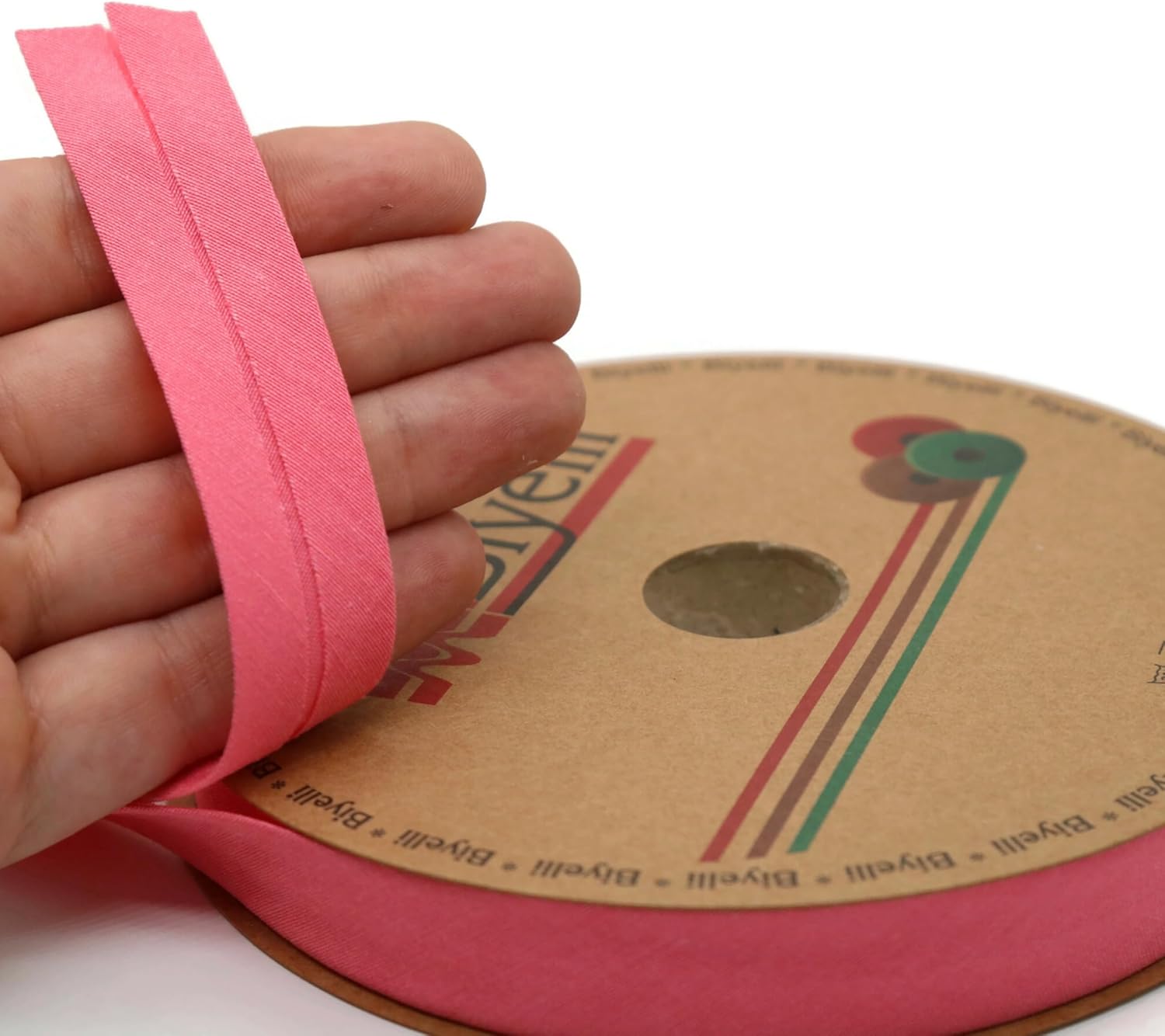 Cotton Fold Bias Tape - 3/4 Inches (20mm) Wide - 27 Yards - 65+ Colors - Single Fold Cotton Fold Bias Binding Tape for Sewing Clothing DIY (50. Flamingo) D50