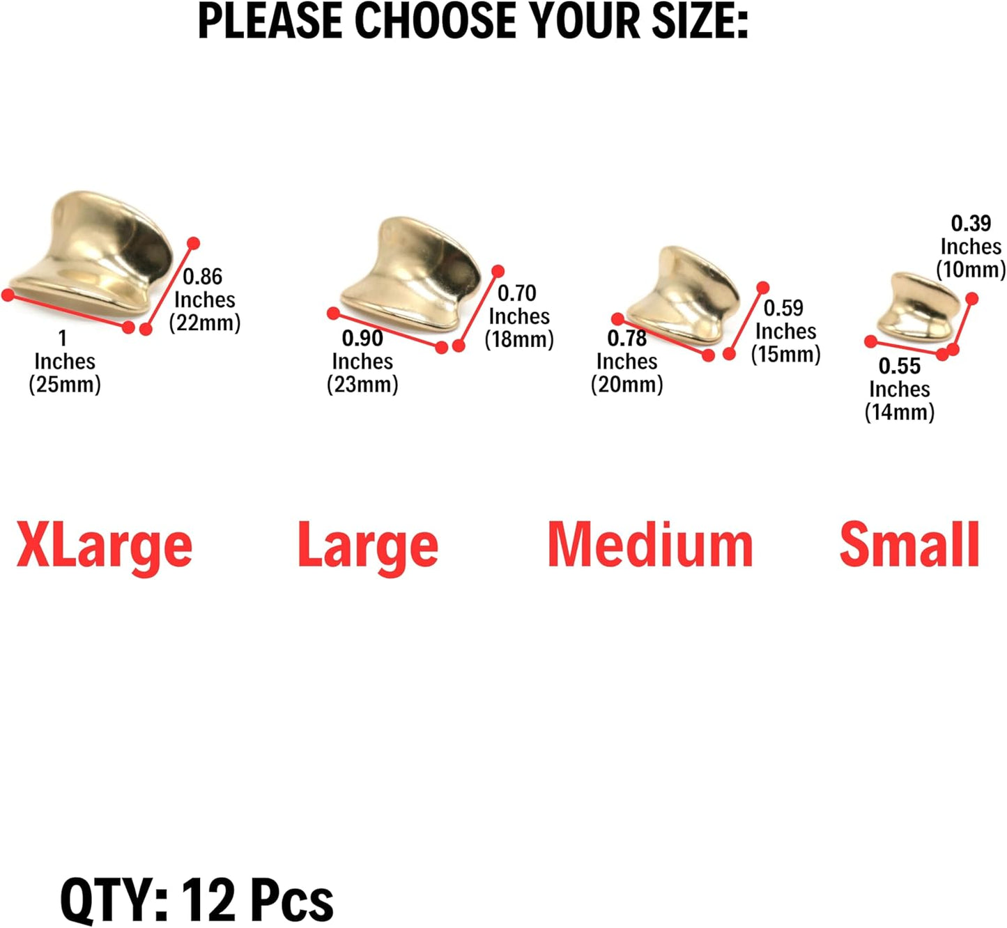 12 Pcs Gold Metal Shank Buttons for Blazer Coat Jacket - Luxury Curved Design Decorative Sewing Buttons, Durable Polished Gold Finish E11S