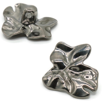 Wrinkle Black Metal Shank Buttons - 12 Pcs - 3 Size Options - Luxury Wave Wrinkle Irregular Wave Metal Shank Buttons for Men Women Blazer Coat Uniform Shirt Suit and Jacket Sewing Craft DIY E0903