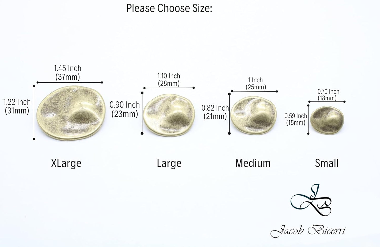 Antique Bronze Metal Shank Buttons - 12 Pcs - 4 Size Options - Luxury Wrinkle Round Wave Metal Shank Buttons for Men Women Blazer Coat Uniform Shirt Suit and Jacket Sewing Craft DIY G2273…