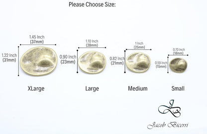 Antique Bronze Metal Shank Buttons - 12 Pcs - 4 Size Options - Luxury Wrinkle Round Wave Metal Shank Buttons for Men Women Blazer Coat Uniform Shirt Suit and Jacket Sewing Craft DIY G2273…