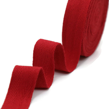 1" & 1.18" & 1.5'' & 2" Cotton Twill Tape - 10 Yards - 50+ Colors -%100 Natural Cotton 1 Inch 1.5 Inch 2 Inch Herringbone Bias Binding Cotton Tape Trim for Sewing Wrapping Craft DIY 10172 (AppleRed)…