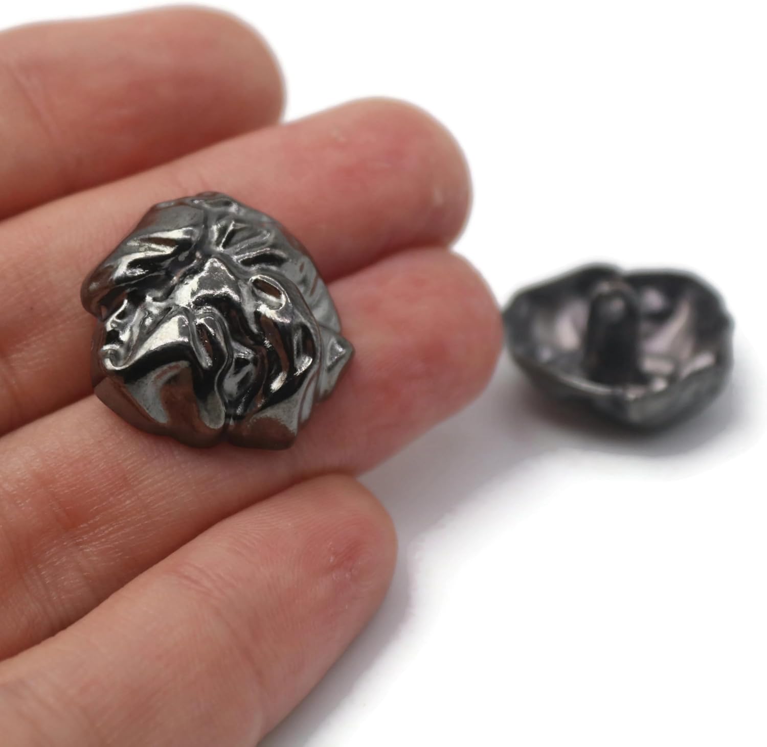 Black Metal Shank Buttons - 12 Pcs - 2 Size Options - Wrinkle Irregular Metal Shank Buttons or Men Women Blazer Coat Uniform Shirt Suit and Jacket Sewing Craft DIY EM0302