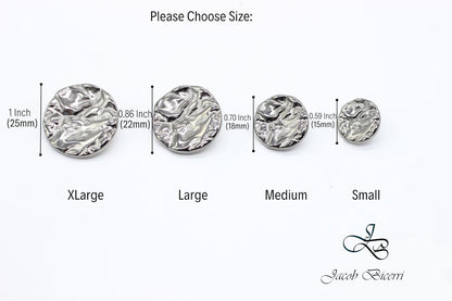 Wrinkle Black Metal Shank Buttons - 12 Pcs - 4 Size Options - Luxury Wrinkle Round Wave Metal Shank Buttons for Men Women Blazer Coat Uniform Shirt Suit and Jacket Sewing Craft DIY G4253…
