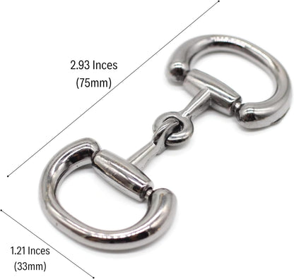 Metal Shoe Buckles - 2.93 Inch (75mm) - 2 Pcs - Black Metal Hinged Equestrian Buckles For Craft & Sewing Project BK0112