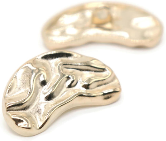 12 Pcs Irregular Gold Metal Shank Buttons for Coat, Blazer, Dress, and Craft – Lightweight Textured Sewing Buttons Set E09S