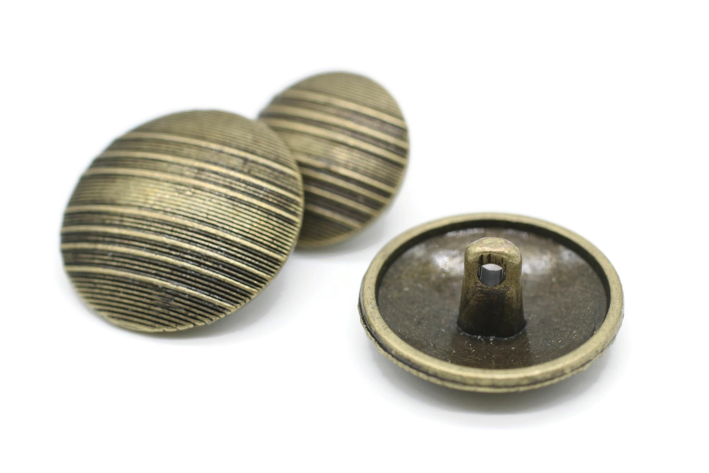 Gold Metal Shank Buttons - 12 Pcs - 2 Size Options - Luxury Striped Round Metal Shank Buttons for Men Women Blazer Coat Uniform Shirt Suit and Jacket Sewing Craft DIY N0201